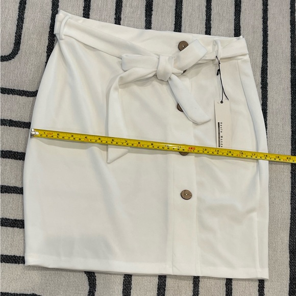 Haute Monde button down tie white wrap skirt - Picture 5 of 6